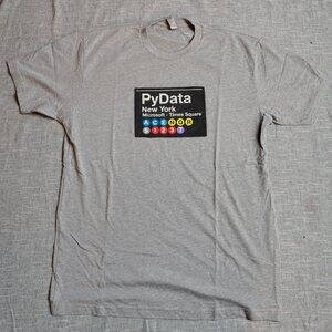 Microsoft Time Square New York T-Shirt Size Large Gray PYData‎ ACENQR S1237